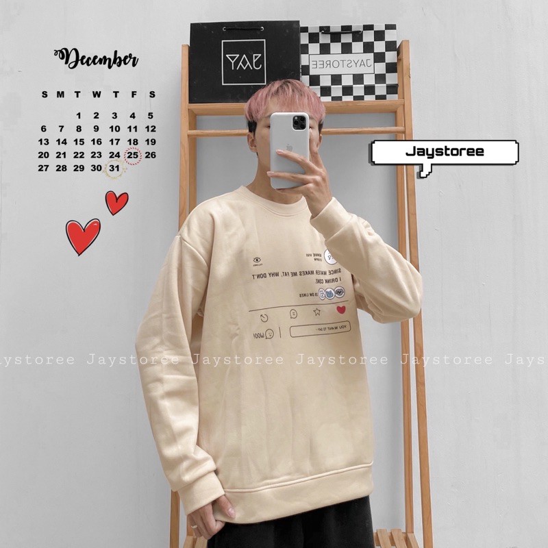 Áo Sweater Nỉ Bông Unisex VIVI [ FREESHIP ] form nam nữ unisex ❤️ Jaystoree ❤️ | BigBuy360 - bigbuy360.vn