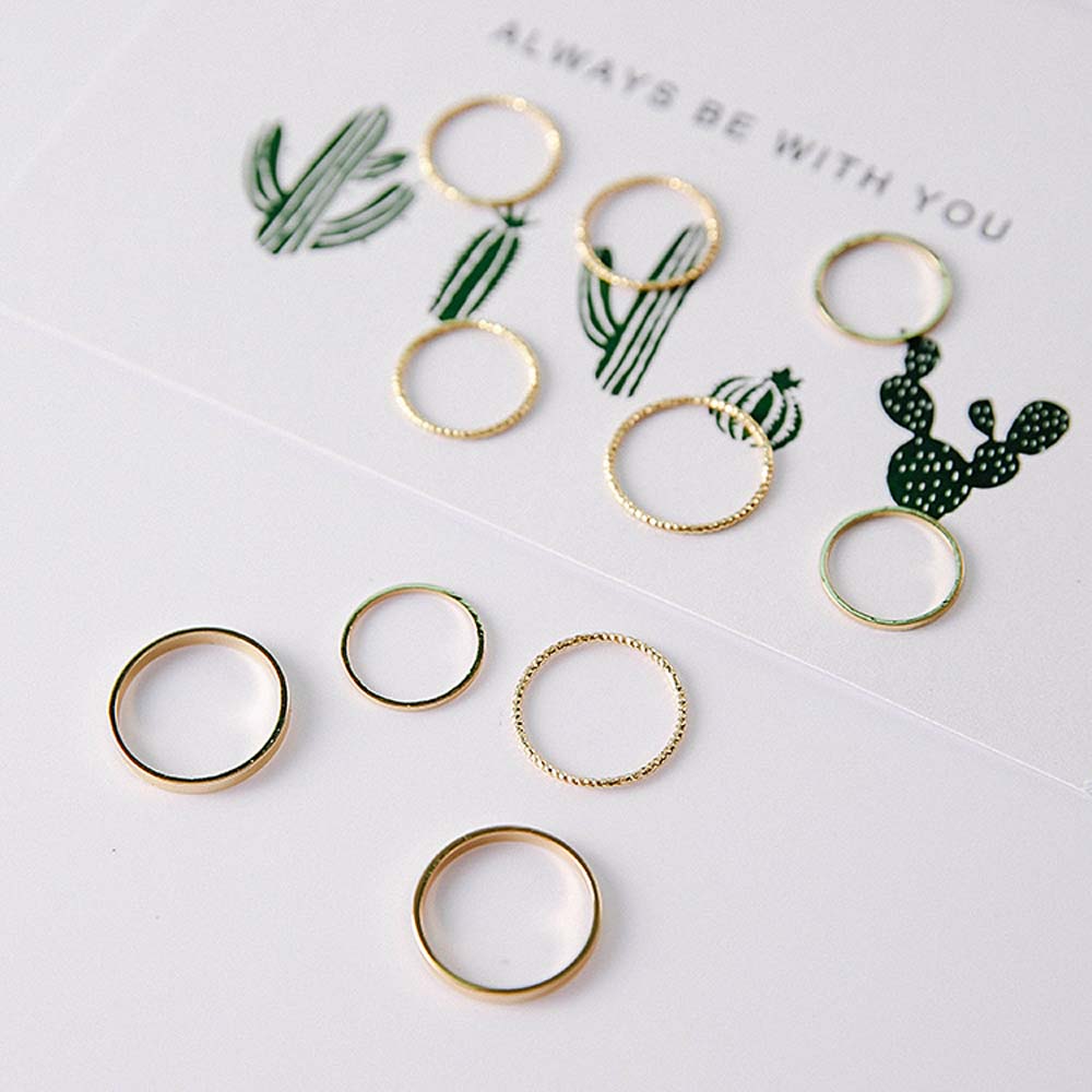 Set 10 Nhẫn Đeo Khớp Ngón Tay Phong Cách Hàn Quốc Cho Nữ