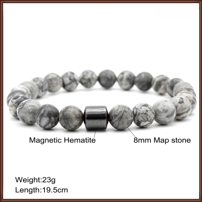 Vòng Đeo Tay Chuỗi Hạt Đá Từ Tính Tự Nhiên Dành Cho Nam Và Nữ