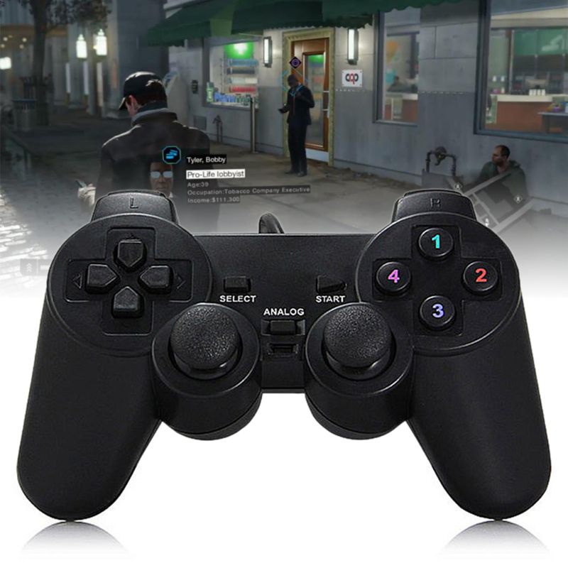 Tay cầm chơi game có dây cổng cắm USB chế độ rung dành cho PC/ máy tính xách tay Win7 / 8 / 10 / Xp / Vista