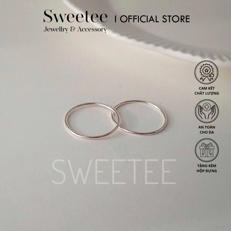 [Freeship] Nhẫn Bạc Trơn Basic Sweetee , Nhẫn Thời Trang Bạc Ta