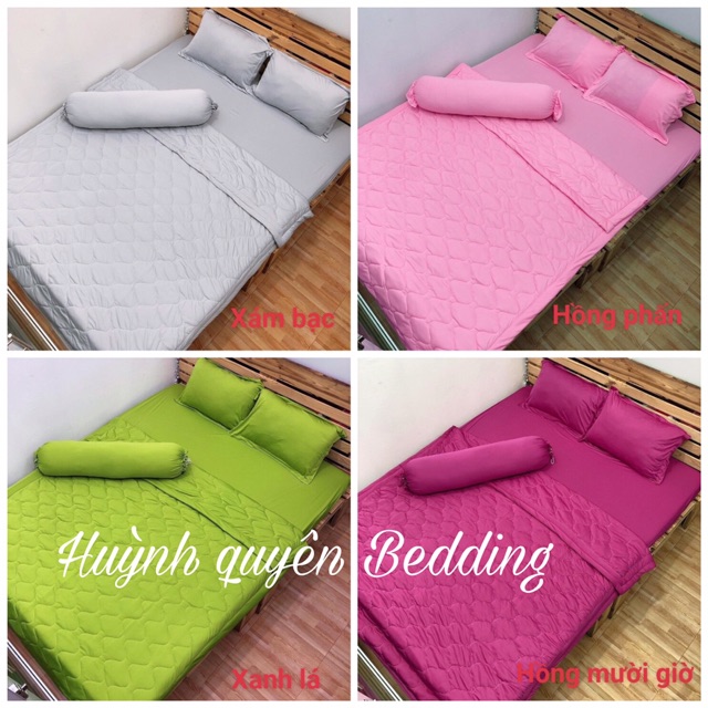 Bộ drap ga thun trơn HQ [FREE SHIP] 4 món mịn, mát, màu sắc đa dạng | BigBuy360 - bigbuy360.vn