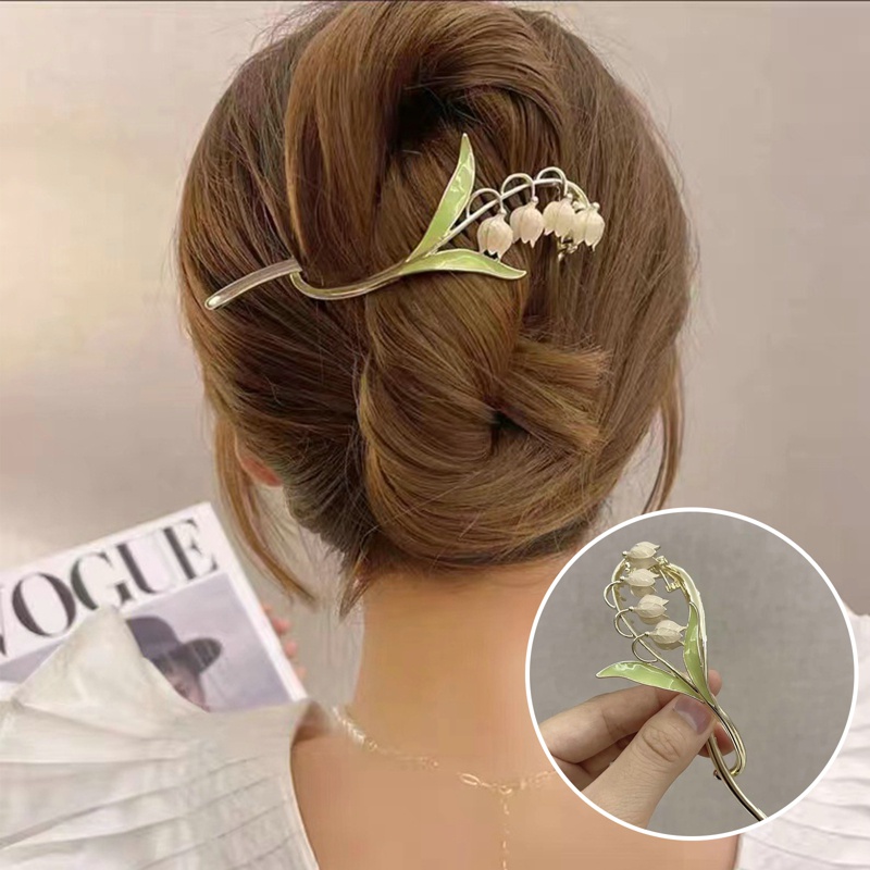 Kẹp Tóc Hình Hoa Phong Lan Vintage Lãng Mạn Cho Nữ