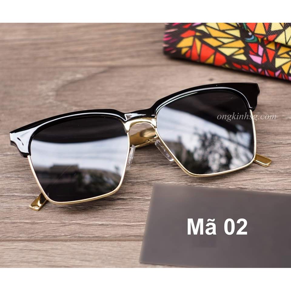 Kính mát nam nữ thời trang mặt kính vuông gọng vàng Chống Tia UV dành cho Nam và Nữ hot tried