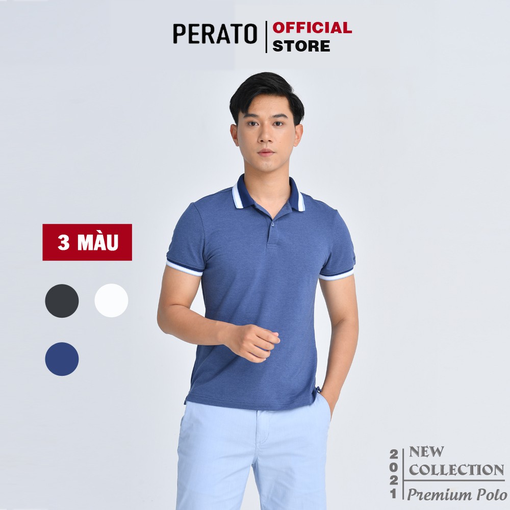 [MUA 2 GIẢM 20K] Áo Polo Nam Ngắn Tay PERATO (4 màu), Chất Coolmax Co Giãn Thoải Mái, Phom Ôm Trẻ Trung