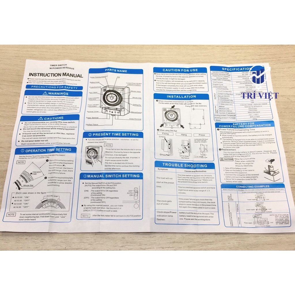 Công Tắc Hẹn Giờ Cơ Rơle Timer Camsco Model TB35N
