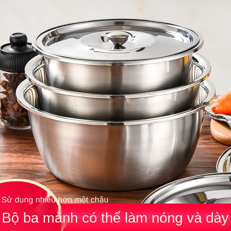 [có nắp] Chậu inox đúc sâu lòng dày rửa bát gia đình bếp và Dầu thực vật mặt vị