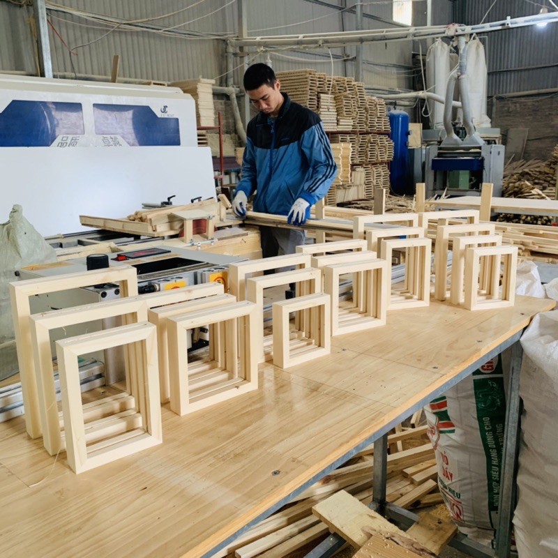 Khung ảnh gỗ để bàn decor 2 mặt nhiều kích thước, sản phẩm làm gỗ thông tự nhiên