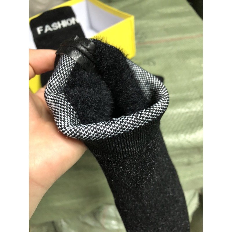 Boot Len Nữ Cao Cổ Lửng Gót Trụ Bạc Tráng Gương Cao 7 phân Hàng Quảng Châu (Bốt Len Mịn Ôm Chân) | BigBuy360 - bigbuy360.vn