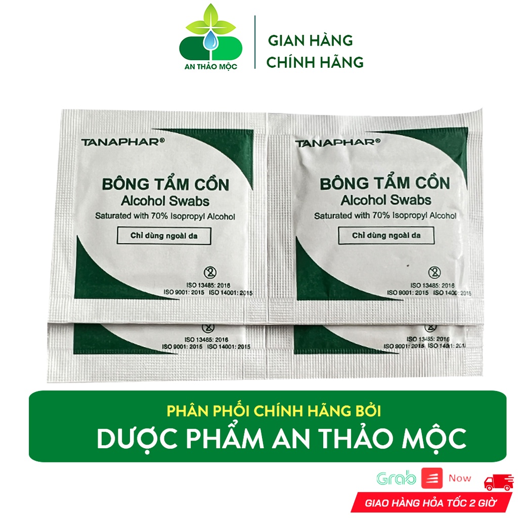 Bông Tẩm Cồn Tanaphar Làm Sạch Khử Trùng Da Hộp 100 Miếng