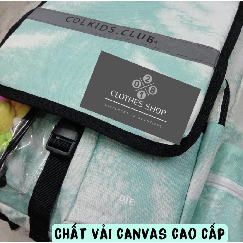 Balo Colkids Green Tie Dye Backpack 2810 Clothes Shop Balo Đi Học Colkids Xanh Loang Ulzzang Unisex