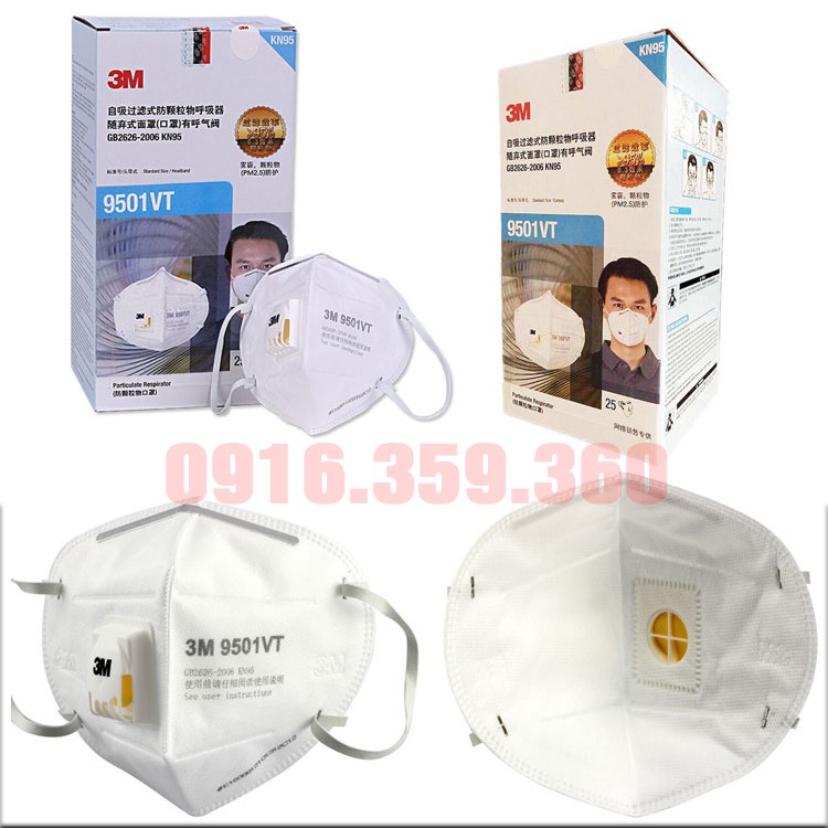 Khẩu trang 3M 9501VT 5★ chống bụi chống sương lọc kép | BigBuy360 - bigbuy360.vn