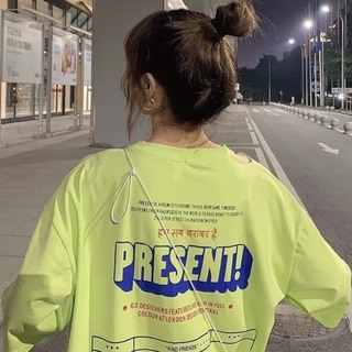 Áo thun xanh neon PRESENT