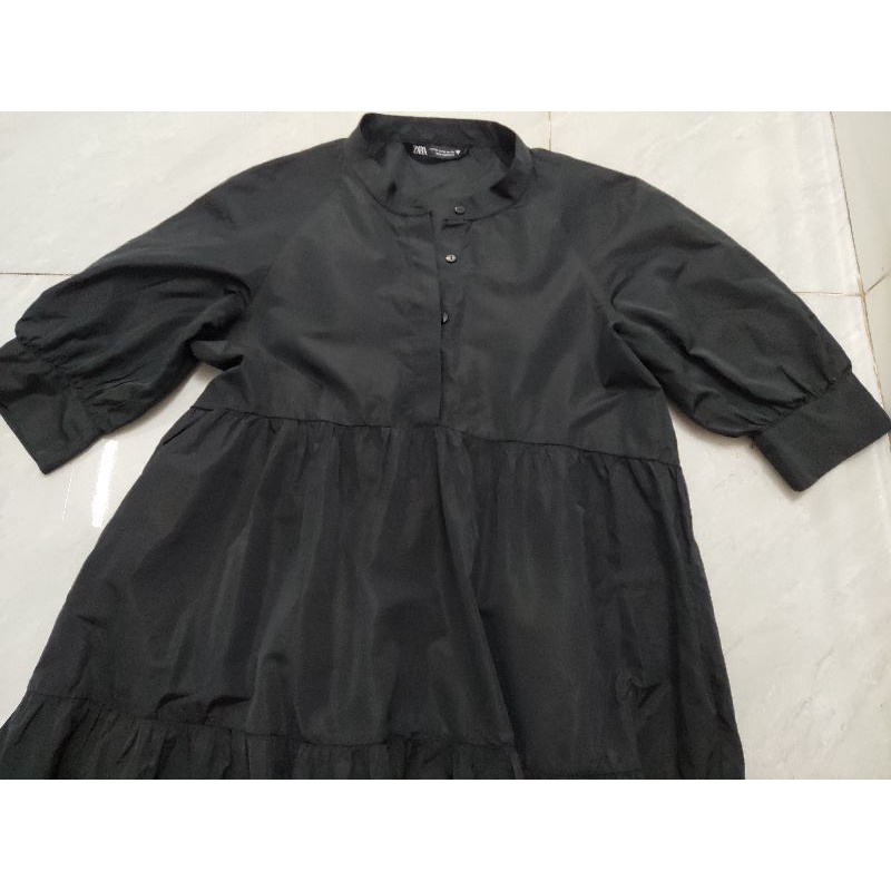 Đầm Poplin Zara chính hãng tay phồng size XS