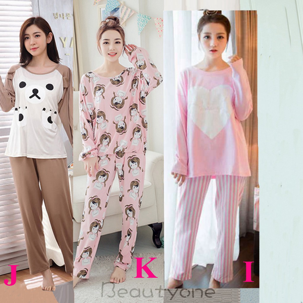 Set Đồ Ngủ Dài In Họa Tiết Dễ Thương Cho Nữ | BigBuy360 - bigbuy360.vn