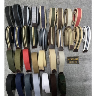 Thắt lưng Dây nịt vải bố màu lính chỉ dây rời không bao gồm mặt nịt bút nịt buckle hơn 36 màu dây bản dày 4mm