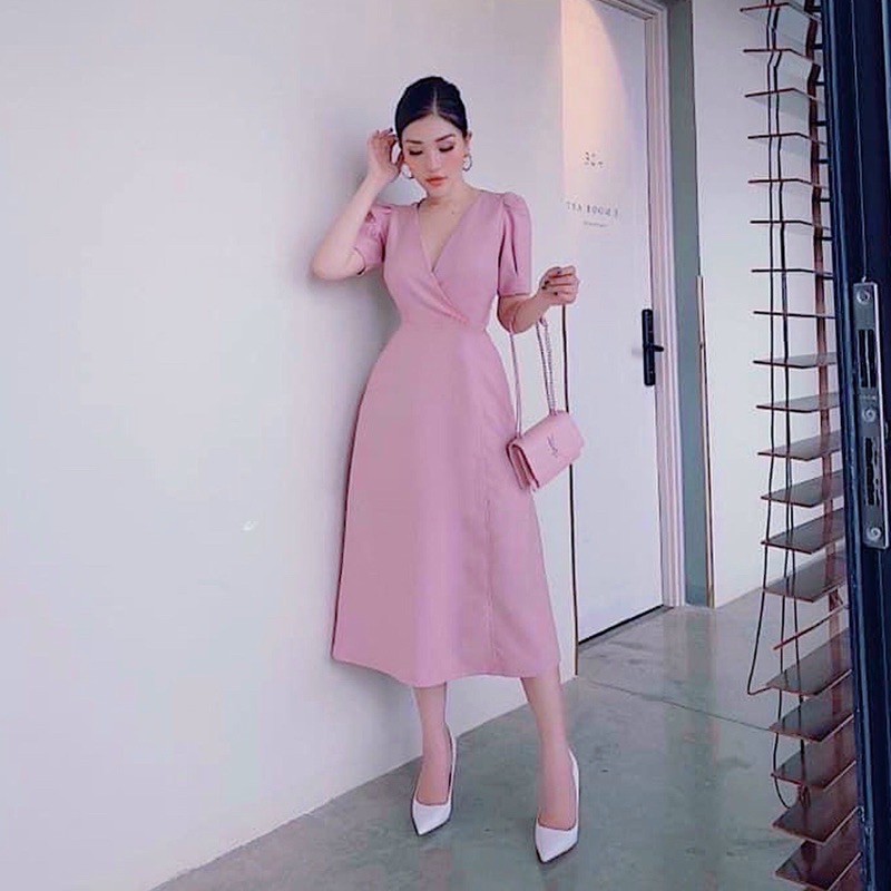 Đầm váy freesize cổ V form dài 4 màu