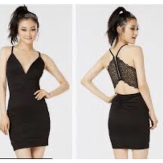 Đầm Body EMERALD SURDAE Đen Hai Dây Phối Ren Sau Kim Tuyến 43-55kg - 2425
