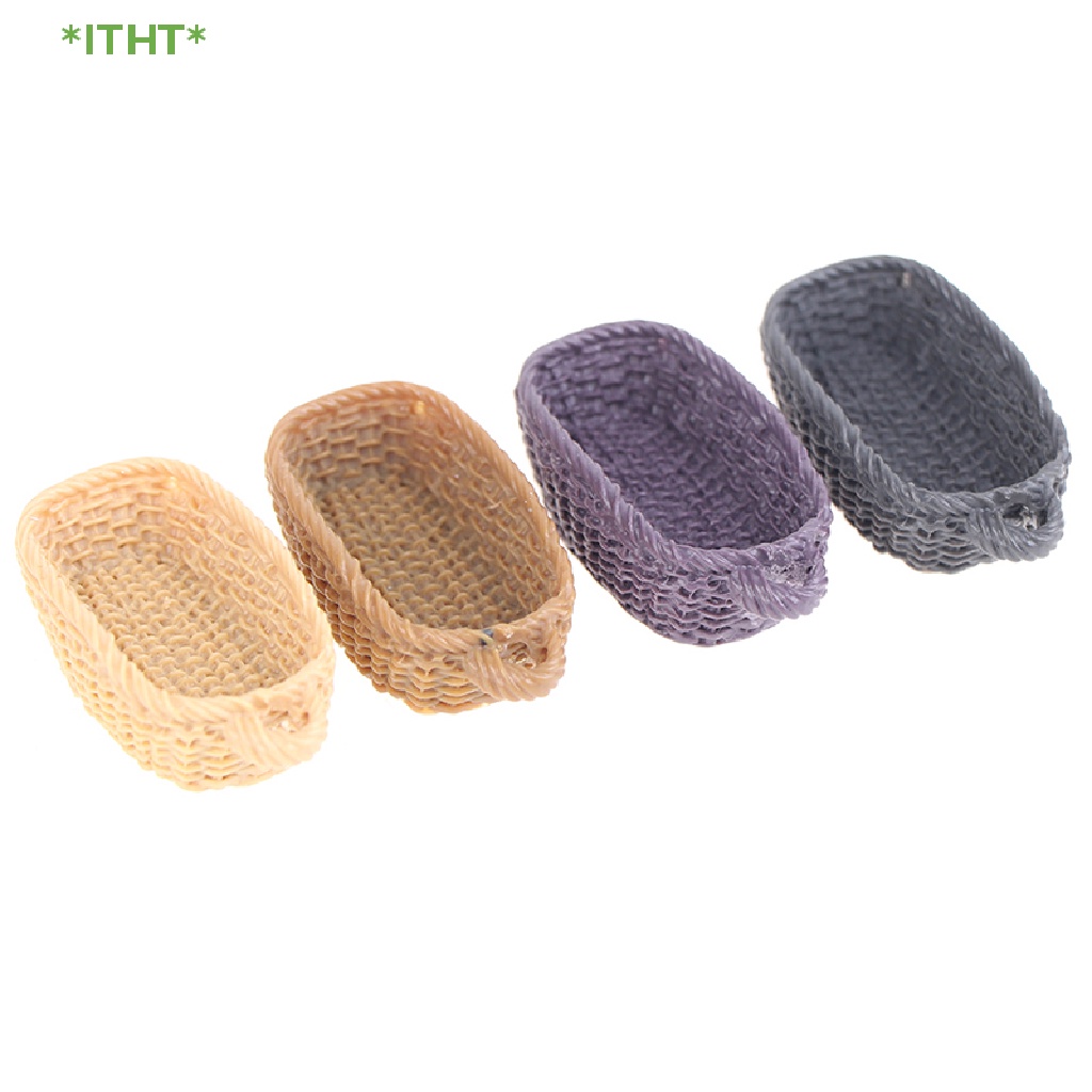 Giỏ Bánh Mì Mini Bằng Nhựa Resin Tỉ Lệ 1: 12 Trang Trí Nhà Búp Bê Mới