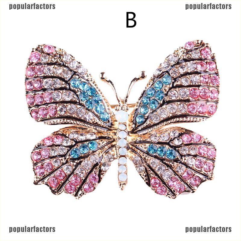 Ghim Cài Áo Hình Bướm Vàng Đính Kim Cương Nhân Tạo Cho Nữ