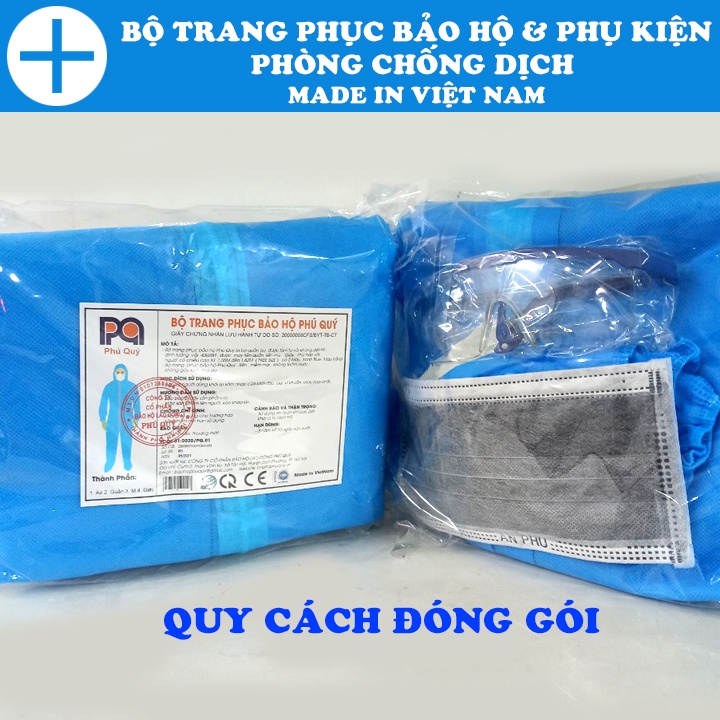 Bộ trang phục bảo hộ và phụ kiện (Set 7 món) phòng chống dịch cô Vy