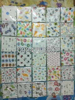 Combo 200 khăn yếm cotton 100% cho bé có cúc bấm