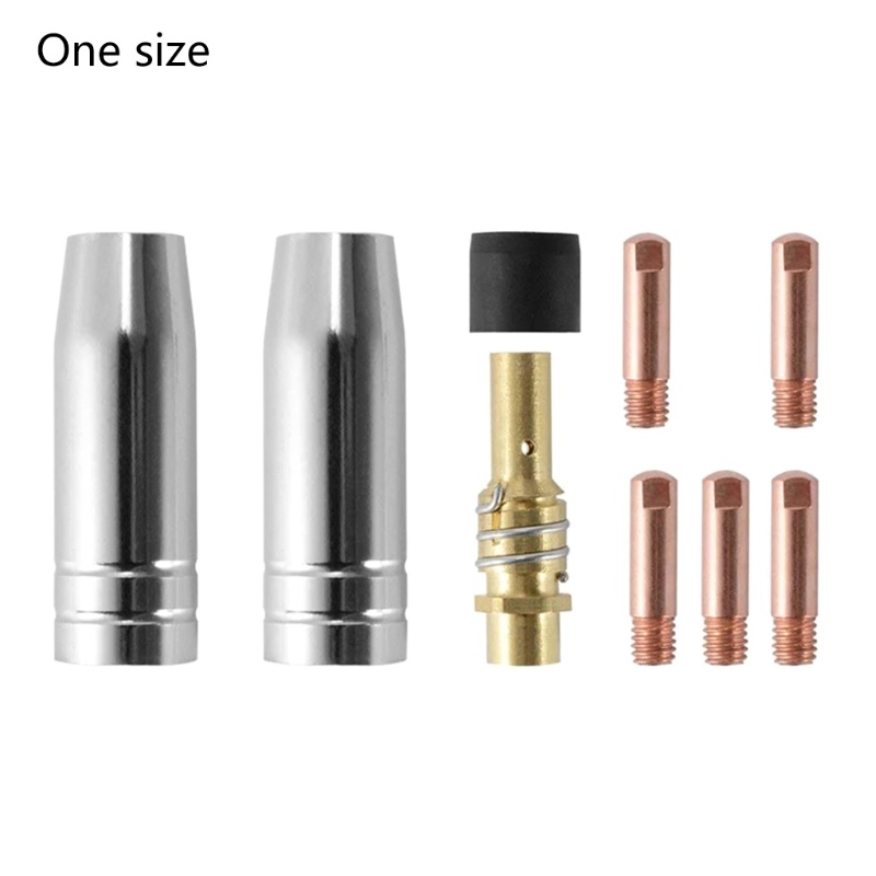 Bộ 9 phụ kiện đầu nối máy hàn 15Ak Mig/Mag 0.8X25Mm M6 AD068
