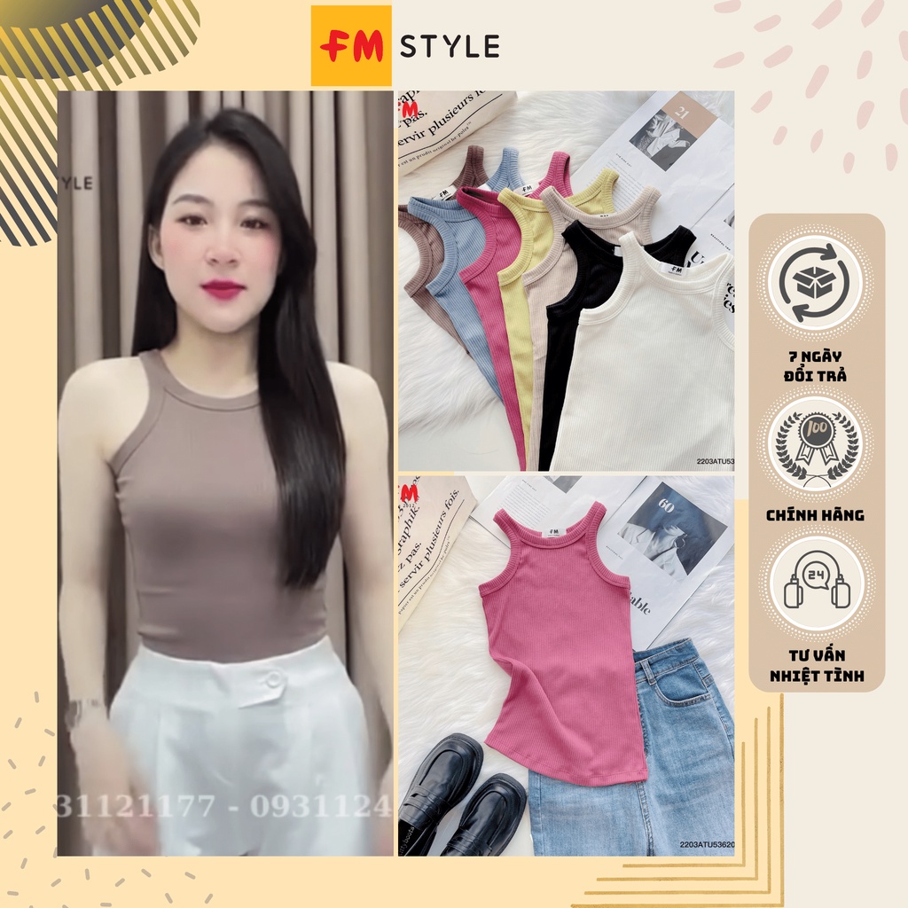 Áo 3 lỗ nữ croptop dáng ôm body fmstyle, Áo croptop nữ sát nách ba lỗ thun không tay | Fmstyle Shop 220320002