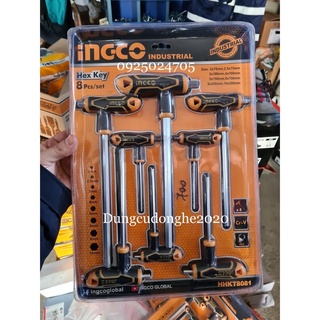 2-10mm bộ lục giác chữ t đầu bằng 8 chi tiết total/ingco thhw8081/hhkt8081