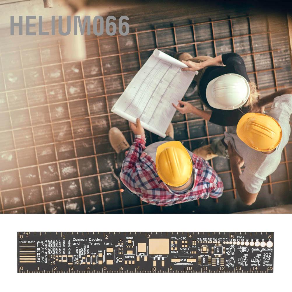 Helium066 6inch 15CM Multifunctional Printed Circuit Board Ruler Measuring Tool for Electronic Engineers