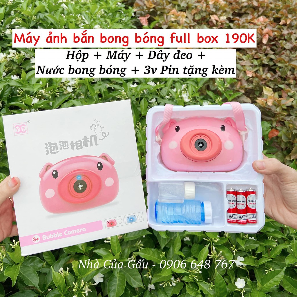 Máy ảnh bắn bong bóng hình heo siêu dễ thương