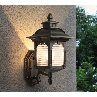 Đèn tường chống nước ngoài trời 076 7inch màu đen- bóng led E27