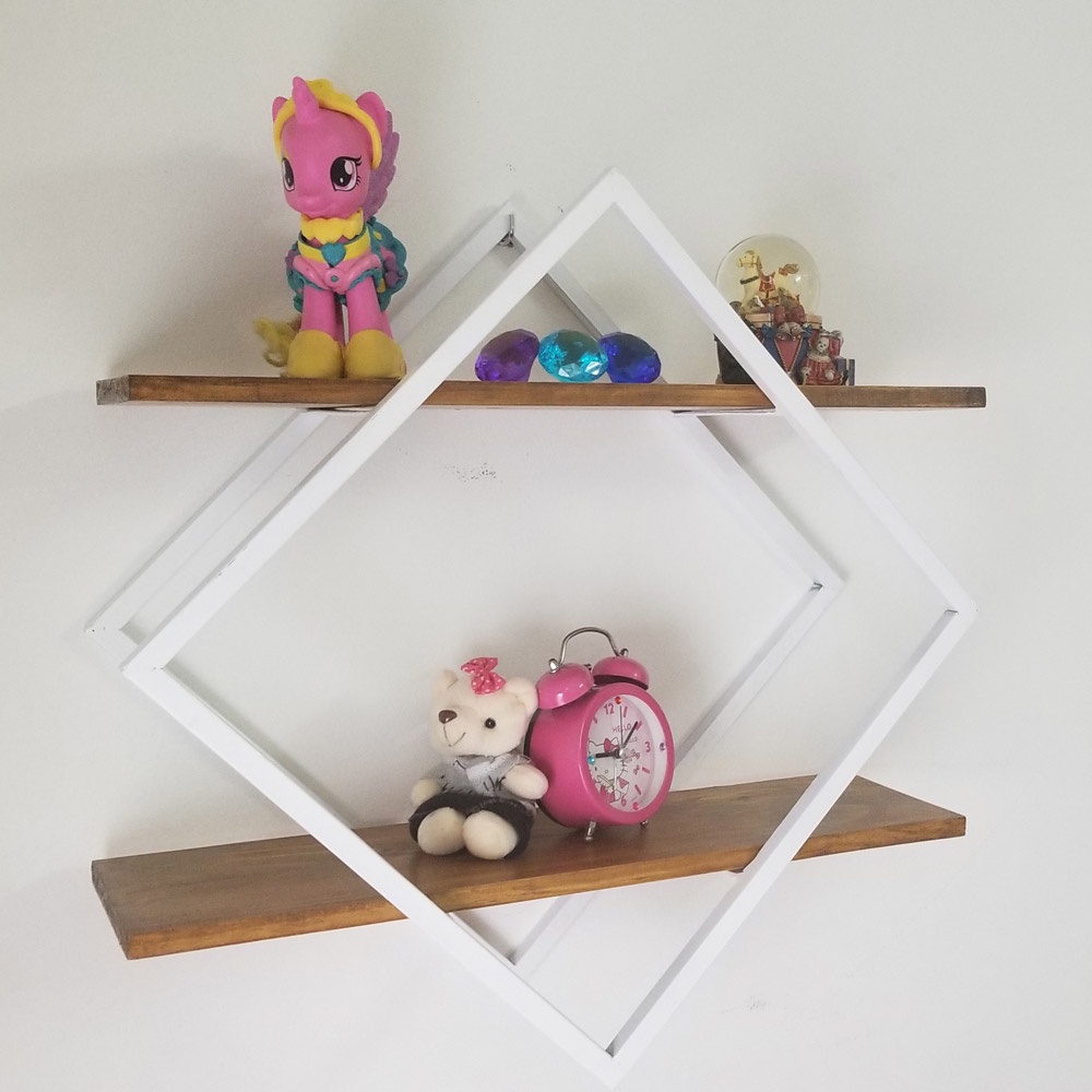 Kệ sắt trang trí hình vuông 2 tầng - Nội thất phong cách Retro