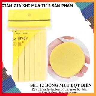 Sét 12 Bông Mút Bọt Biển Rửa Mặt