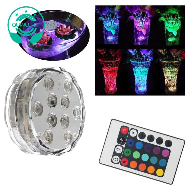 Bộ 10 Đèn Led Dưới Nước Nhiều Màu Kèm Remote