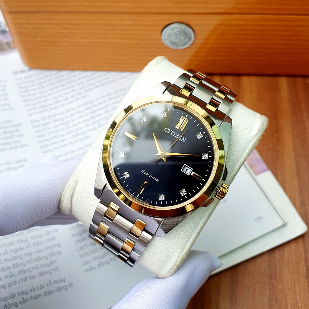 Đồng hồ nam chính hãng Citizen Eco-drive Corso Diamond BM7107-50E - Máy pin năng lượng ánh sáng - Kính Sapphire