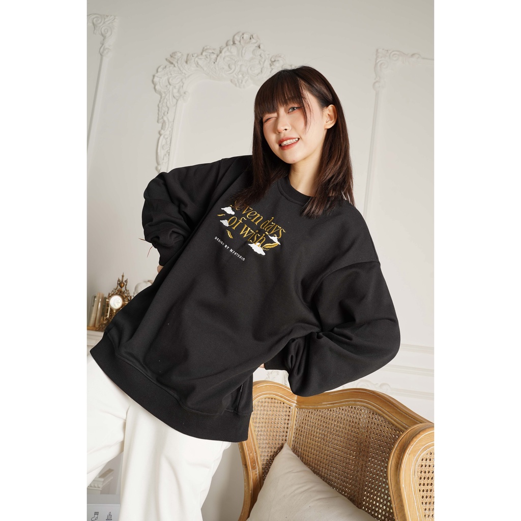 Áo Sweater nỉ dài tay N7 SDOW basic nam nữ form rộng thu đông Local Brand