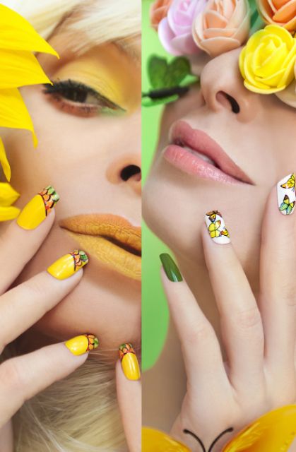 Tranh 3d dán kính 2 mặt hình nail 70x100