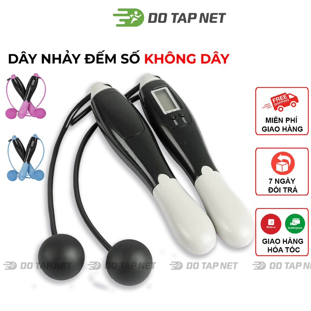 Dây nhảy đếm số vòng tự động, dây nhảy không dây, 4 chế độ, chống trượt