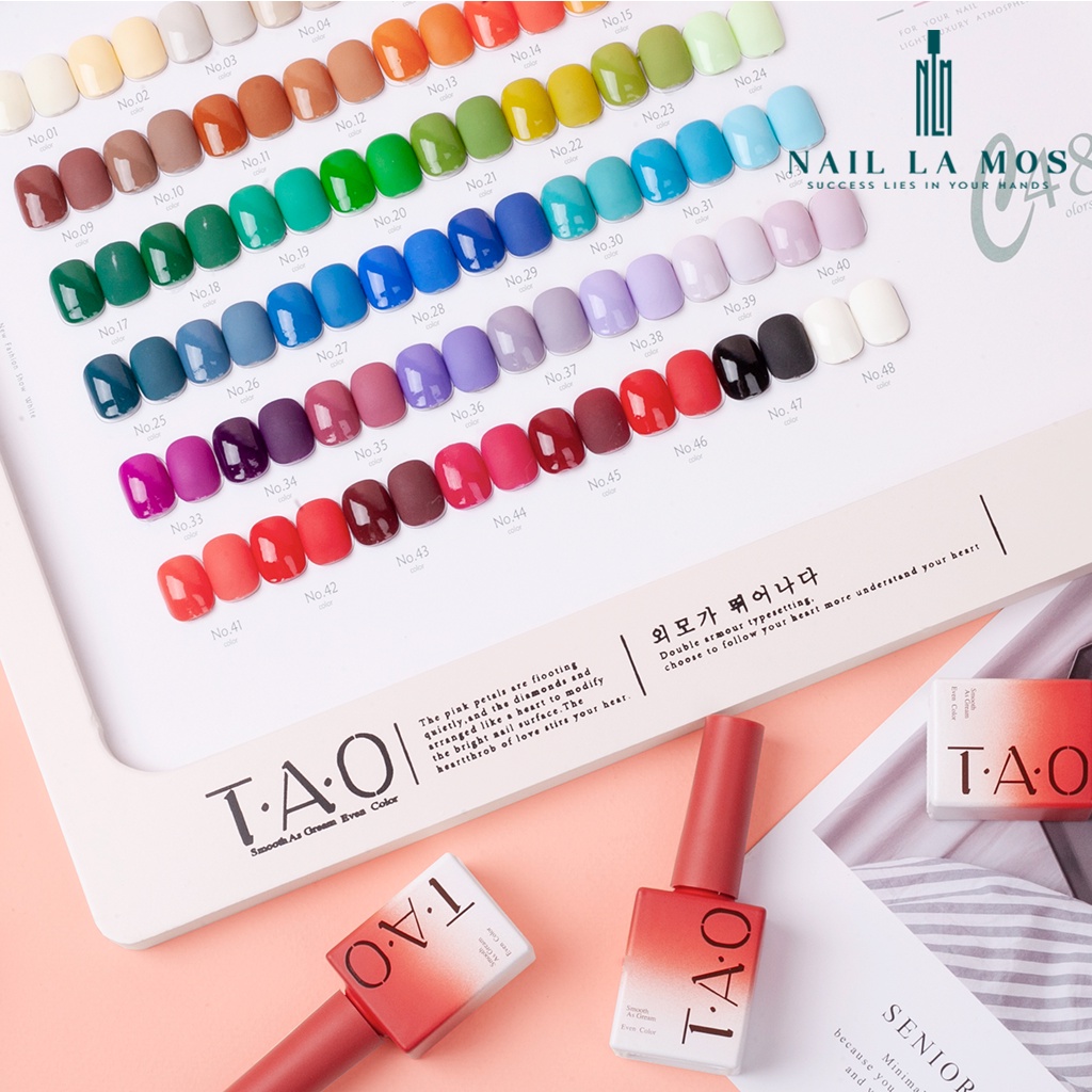 Set sơn gel T.A.O 48 màu chính hãng tông màu Hàn Quốc (tặng kèm bảng màu gỗ và cặp base top)