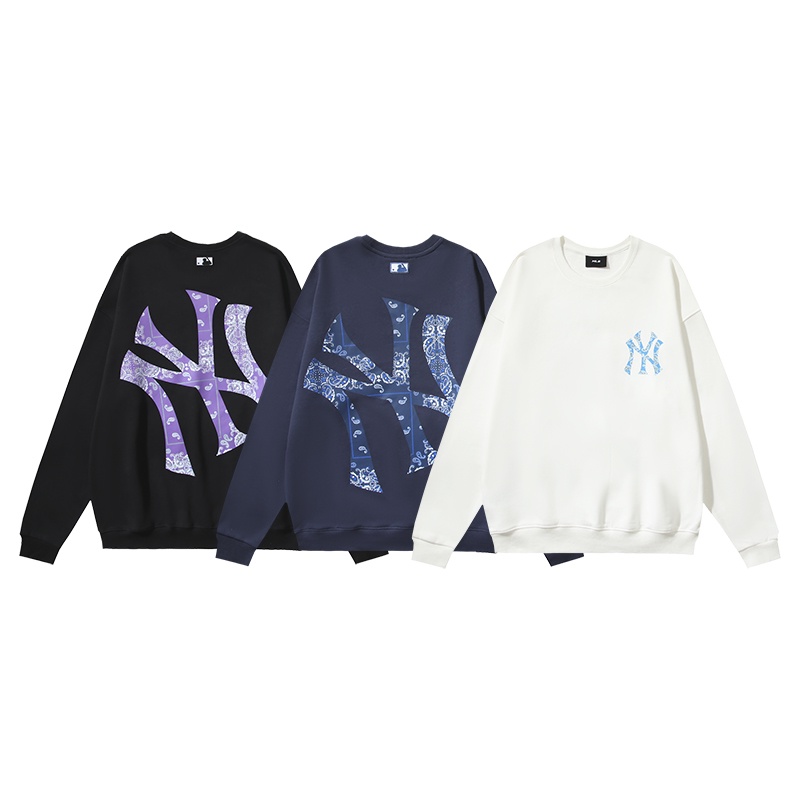 Mlb Áo Sweater In Logo Trước Và Sau Nhiều Màu Sắc Cổ Điển Thoải Mái Giản Dị