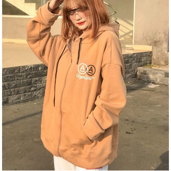 Áo Khoác Hoodie Nỉ Không Xù lông Dành Cho Nam Cho Nữ Có Mũ Chất Nỉ Form rộng in hình Angel Land Đôi Unisex