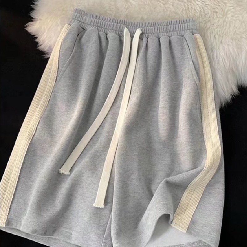 Quần ngắn ống rộng Họa Tiết Sọc Ngang Phong Cách Nhật Bản Dành Cho Nam