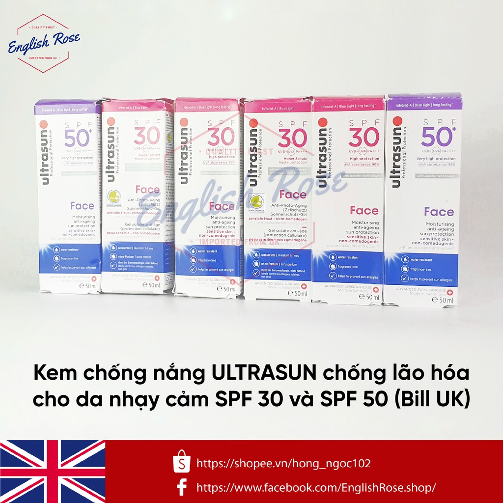 Kem chống nắng ULTRASUN chống lão hóa cho da nhạy cảm SPF 30 và SPF 50