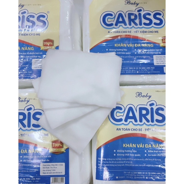 Khăn Vải Khô Đa Năng BABY Cariss - 500 Tờ x 19 Cm