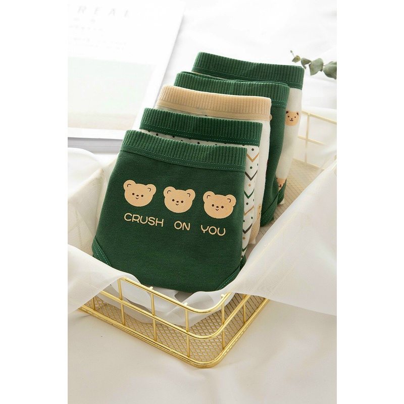 Quần Lót Nữ Cotton Cute Dễ Thương Hình Gấu Xanh