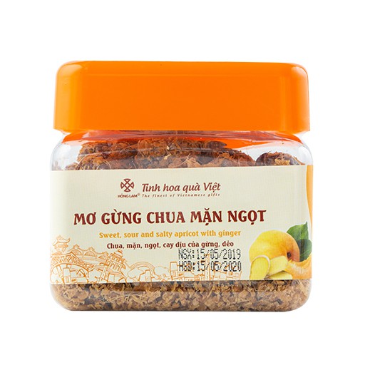 Ô Mai (Xí Muội) Mơ Gừng Chua Mặn Ngọt Hồng Lam - Vị Chua Mặn Ngọt Gừng - Hộp ( 200g,300g,500g ), Gói (300g,500g )