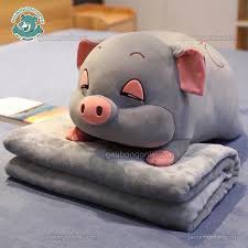 BỘ CHĂN GỐI VĂN PHÒNG HÌNH HEO SIÊU MỀM MỊN KHỔ LỚN