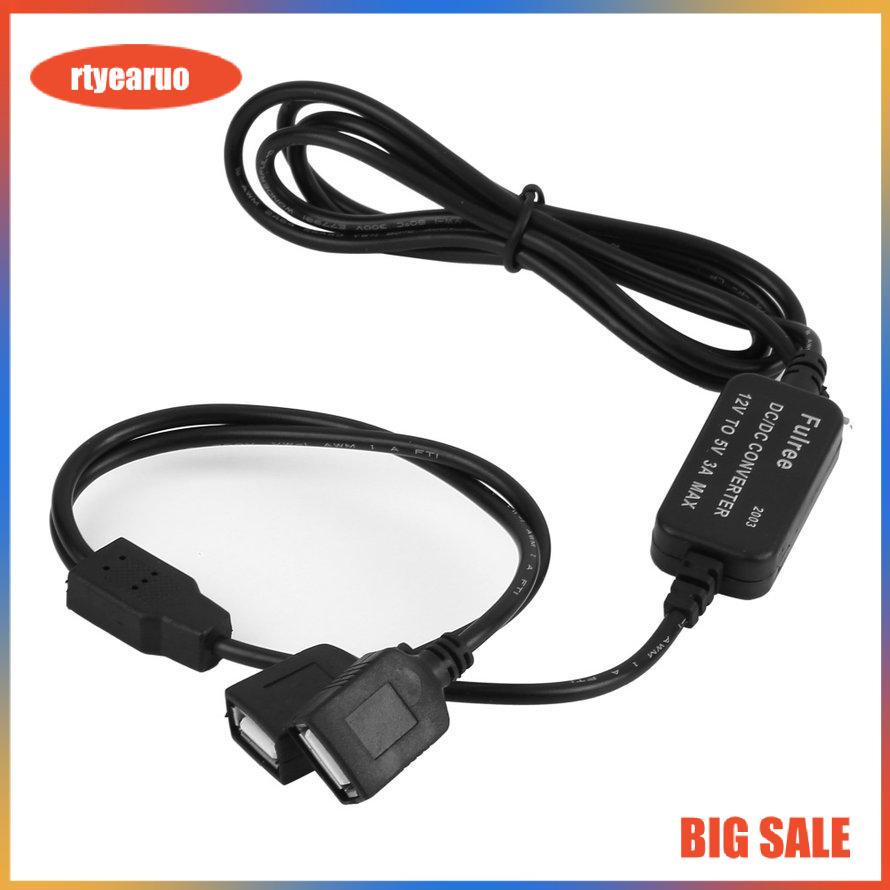 Bộ Chuyển Đổi Nguồn Điện Dc 12v Sang 5v 3a Sang 2 Cổng Usb Cho Xe Hơi