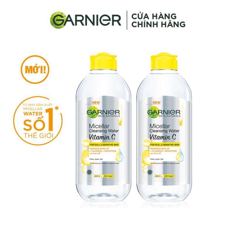 [Mã FMCGMALL -8% đơn 250K] Bộ đôi nước làm sạch và tẩy trang dưỡng sáng da Garnier Micellar Water Vitamin C 400ml | BigBuy360 - bigbuy360.vn